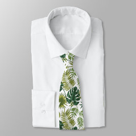 Neck tie with a tropical leaf pattern krawatte