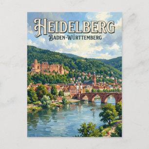 Neckar Fluss Heidelberg Deutschland Postkarte
