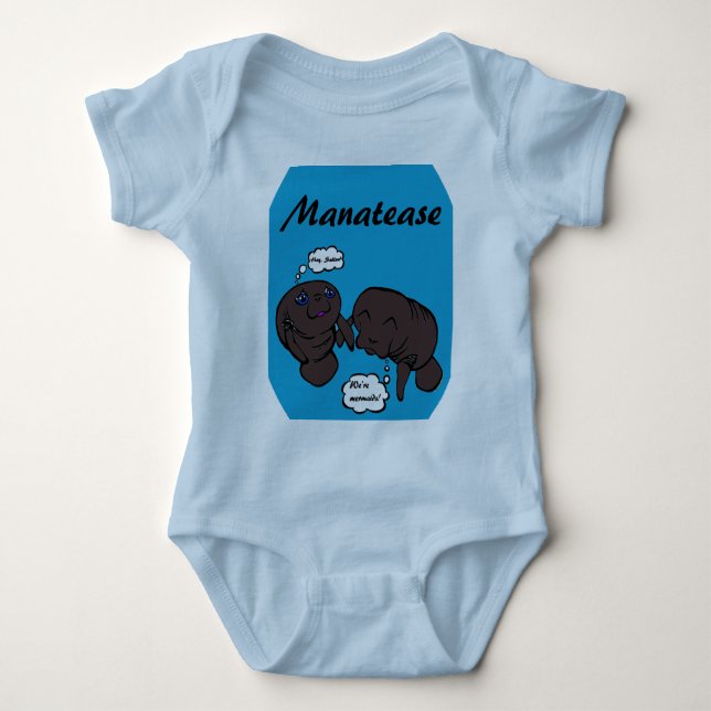 Neckende Manatis Baby Strampler (Vorderseite)