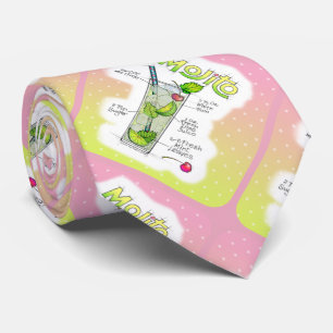 NECKES - MOJITO RECIPE COCKTAIL ART KRAWATTE