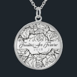 Necklace B & W Rose Sterling-Familien sind für imm Sterling Silberkette<br><div class="desc">In Sterling Silver gezeigte Necklace mit einem mehrschichtigen Druck in Schwarz und Weiß und Text von "Families Are Forever 2018" in extravaganter Schwarz-Schrift. Passen Sie diese Halskette mit einem speziellen Datum an oder/und wählen Sie Ihren Stil oder ändern Sie die Farben. Oder kaufen Sie wie geplant. Erhältlich auch in Sterling...</div>