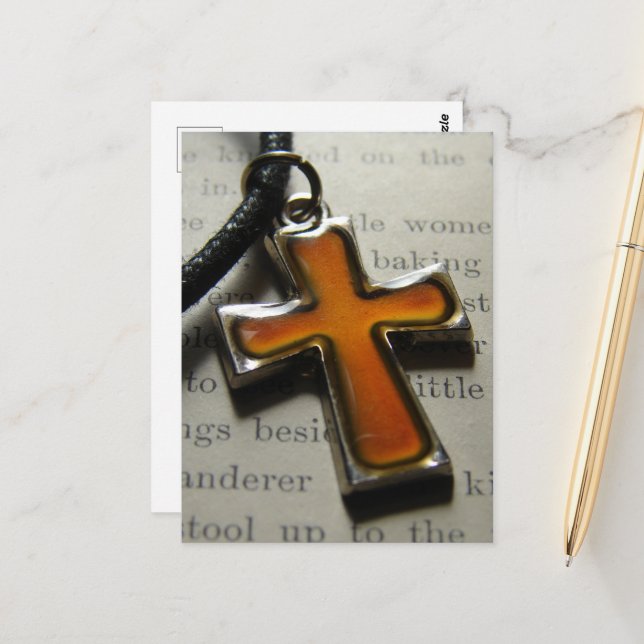 Necklace Cross Stillleben Postkarte (Vorderseite/Rückseite Beispiel)