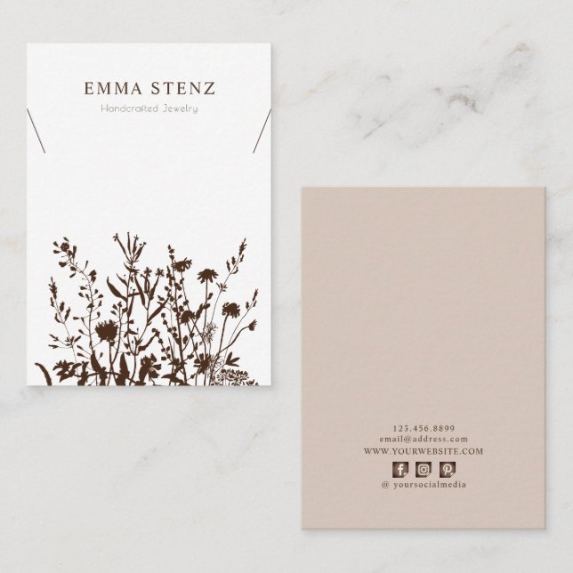 Necklace Display Card ・ Erden floral Social Media Visitenkarte (Vorne/Hinten)