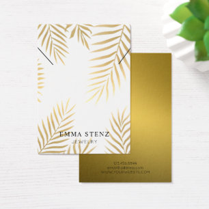 Necklace Display Card ・ Gold Foil Palm Blätter
