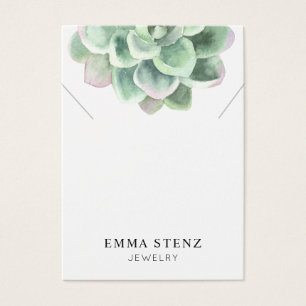 Necklace Display Card ・ Pastel Sukkulente Blume