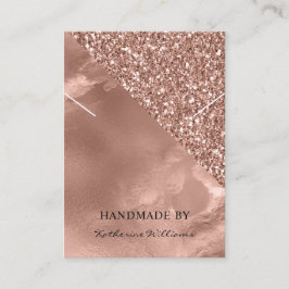 Necklace Display Card | Rose Gold und Glitzer Visitenkarte
