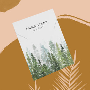 Necklace Display Card ・ Watercolor Pine Woods