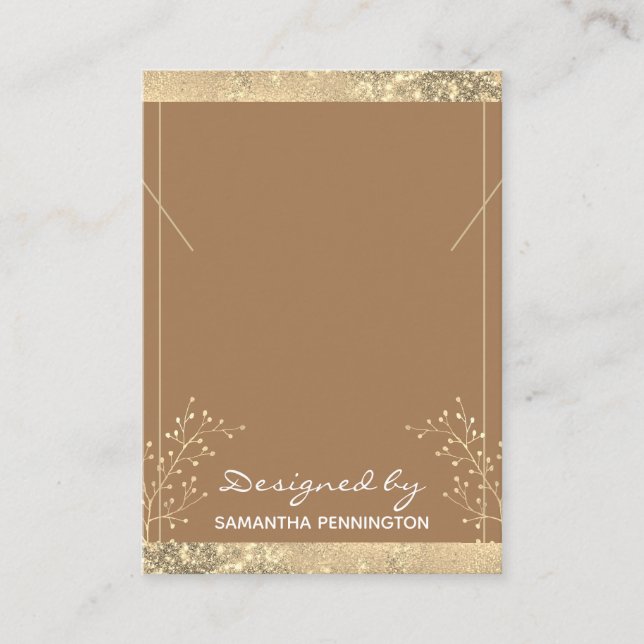 Necklace Display Gold Glitzer Floral Visitenkarte (Vorderseite)