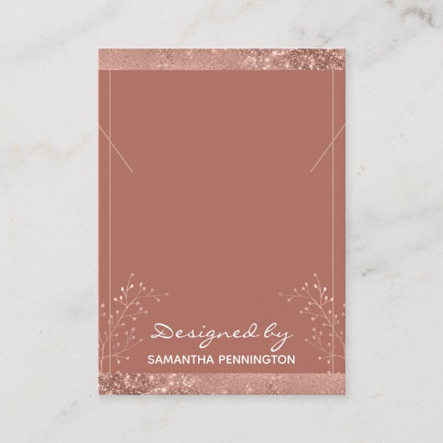 Necklace Display Rose Gold Floral Visitenkarte (Vorderseite)