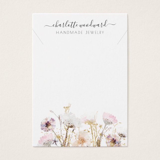 Necklace Juwelier Pink Gold Glitzer Wildblumen (Vorderseite)