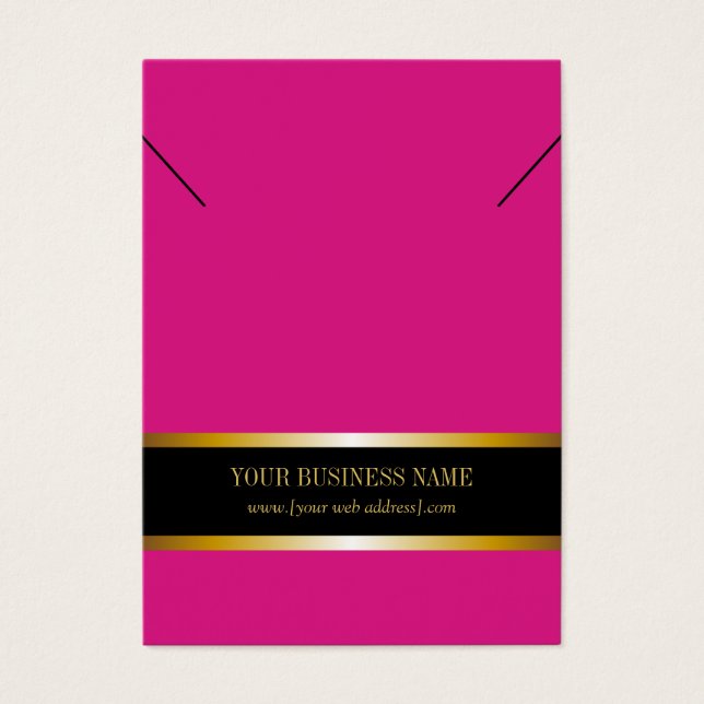 Necklace Pendant Hot Pink Gold Black Display Card (Vorderseite)