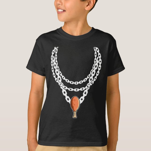 Necklace Turkey Leg Pendant Erntedank Day Fall T-Shirt (Vorderseite)