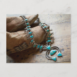 Necklace zum Verkauf, Santa Fe, New Mexico. USA Postkarte