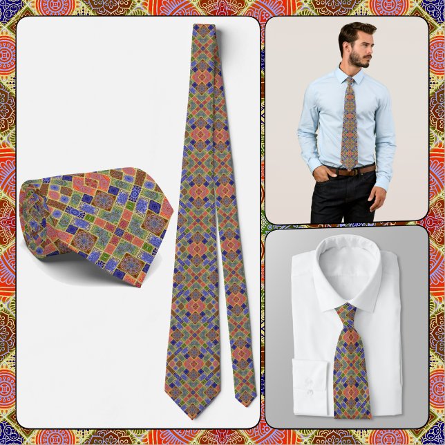 NECKTIE - Farbtöne von Blau, Grün, Gelb und Rosa Krawatte (Von Creator hochgeladen)