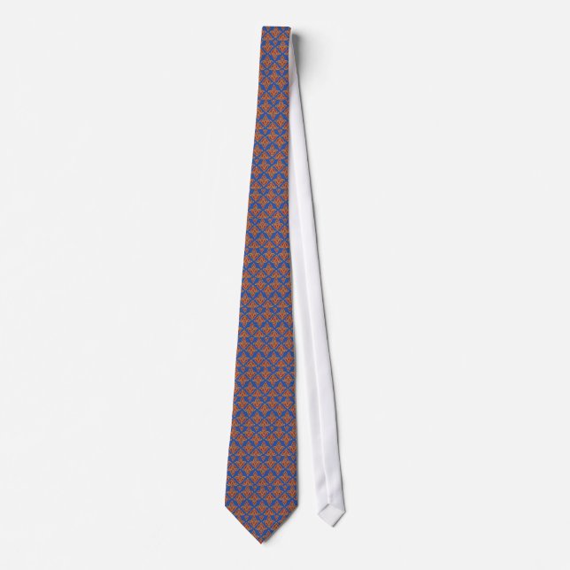 Necktie, Maroon, Blau, Gold, Fleur de Lys Pattern Krawatte (Vorderseite)