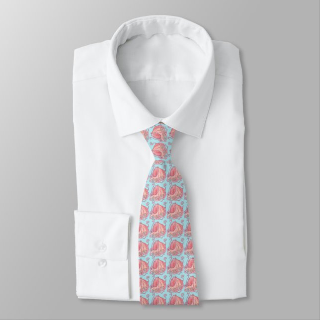 Necktie mit Oktopus Krawatte (Gebunden)