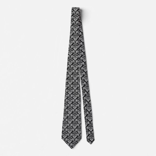 NeckTie mit schwarz-grauem Muster Krawatte (Vorderseite)