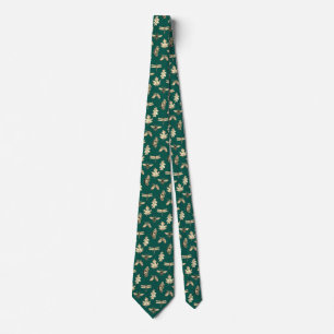 Necktie Nature Pattern grün und gold Krawatte