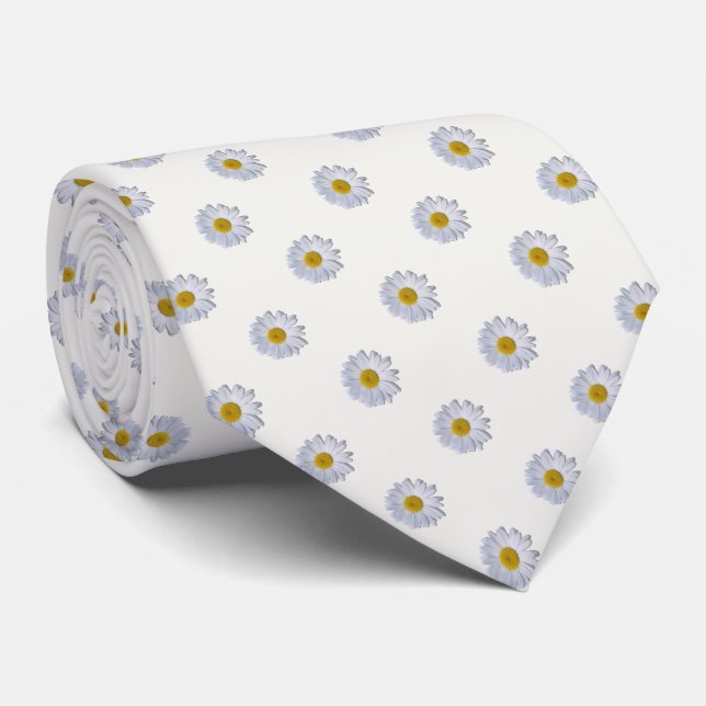Necktie - New Daisy on Off White Krawatte (Gerollt)
