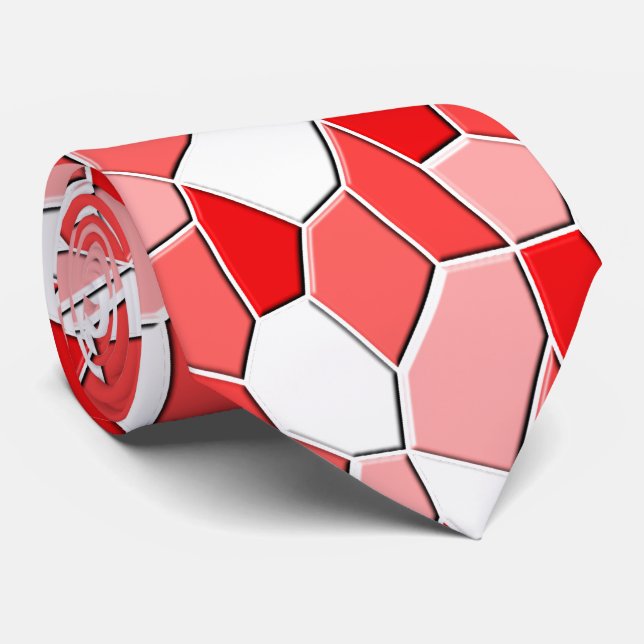 Necktie - Shades of Red 3D Mosaic Krawatte (Gerollt)