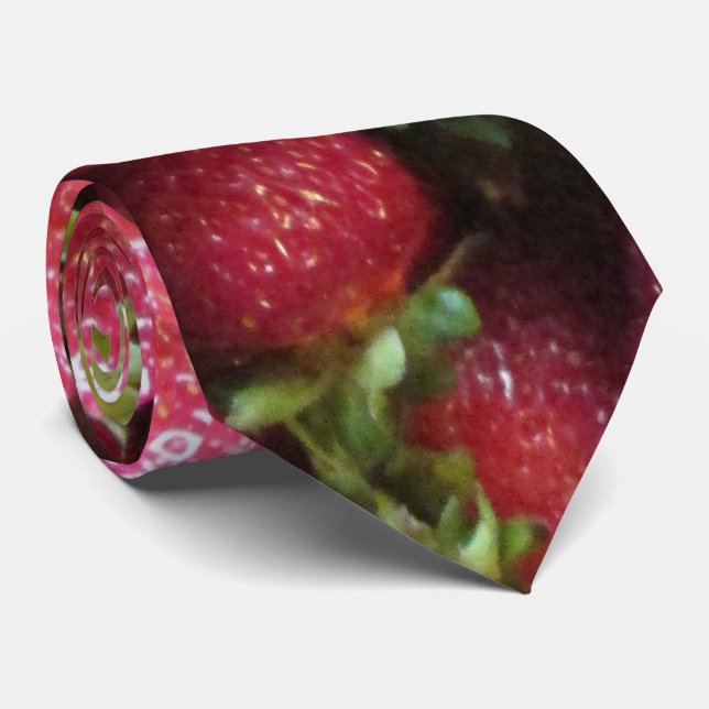 Necktie - Sommer Erdbeeren Krawatte (Gerollt)