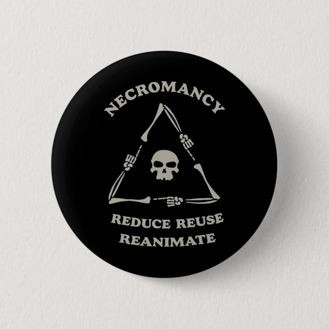 Necromancy Reanimate Funny Skelett m Button (Vorderseite)