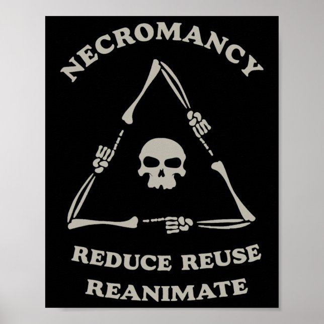 Necromancy Reanimate Funny Skelett m Poster (Vorne)
