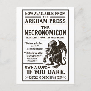 Necronomicon - Jetzt verfügbar bei Arkham Press Feiertagspostkarte