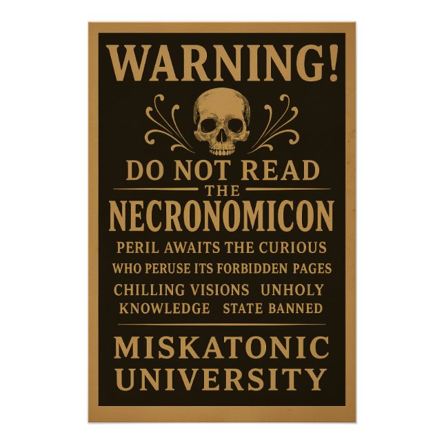 Necronomicon - Vorsorgeverbot durch Miskatonic Poster (Vorderseite)