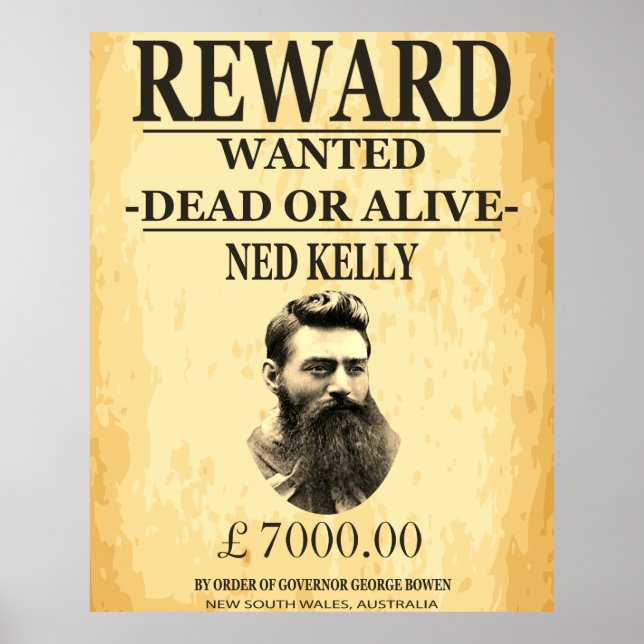 Ned Kelly Bushranger 🏴 ☠️ berühmten australischen Poster (Vorne)