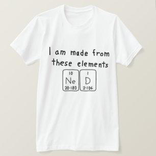 Ned Namen-Shirt periodischer Tabelle T-Shirt