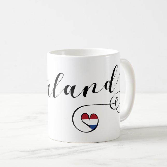 Nederland Heart Tasse, Niederlande Kaffeetasse (VorderseiteRechts)