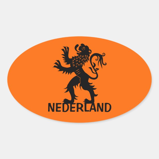 Nederland Lion Ovaler Aufkleber (Vorderseite)