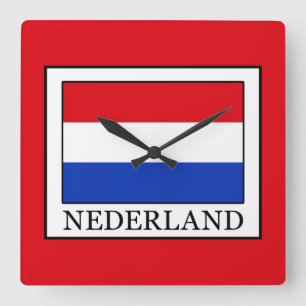 Nederland Quadratische Wanduhr