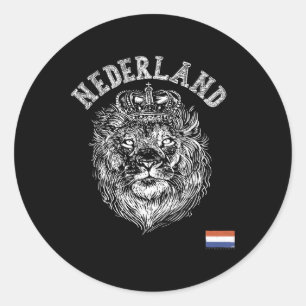 Nederland Reto Niederlande Löwe Holland Niederländ Runder Aufkleber