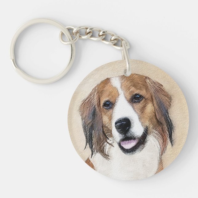 Nederlandse Kooikerhondje Malerei - Hund Art Schlüsselanhänger (Vorderseite)