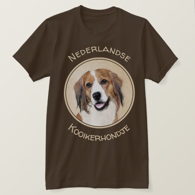 Nederlandse Kooikerhondje Malerei - Hund Art T-Shirt (Design vorne)