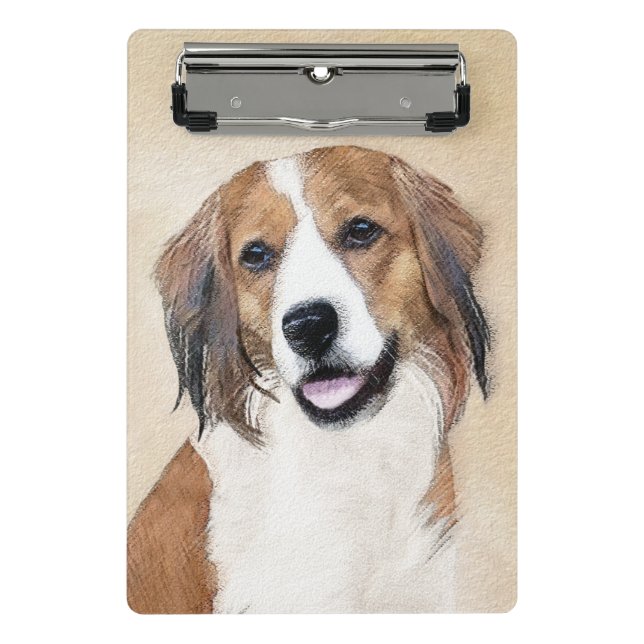 Nederlandse Kooikerhondje Malerei - Hunde Kunst Mini Klemmbrett (Vorderseite)