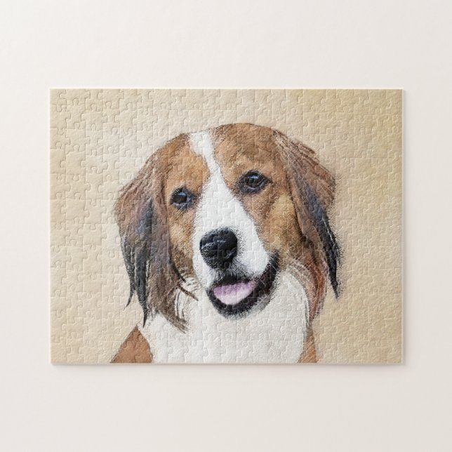 Nederlandse Kooikerhondje Malerei - Hunde Kunst Puzzle (Horizontal)