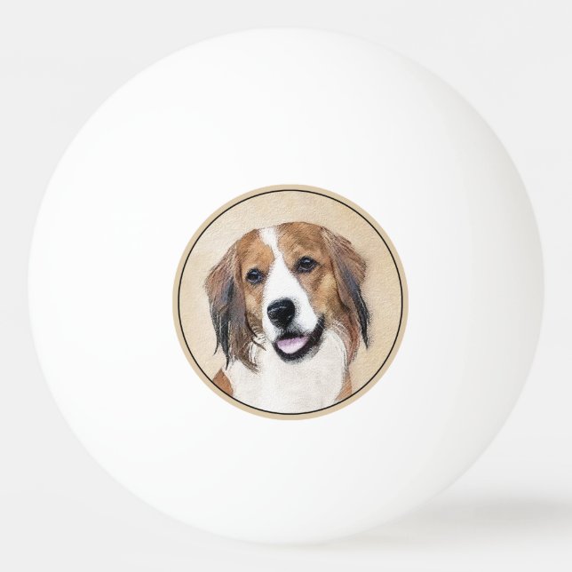 Nederlandse Kooikerhondje Malerei - Hunde Kunst Tischtennisball (Vorderseite)