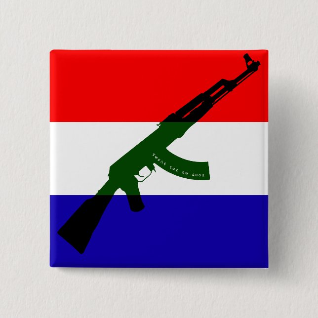 Nederlandse vlag met AK47 Button (Vorderseite)