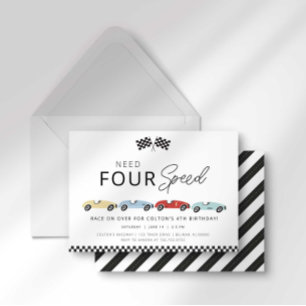 Need Four Speed 4. Geburtstagseinladung Einladung