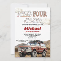 Need Four Speed 4x4 Red Truck 4. Geburtstag Party