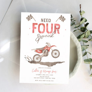 Need Four Speed Bike 4. Geburtstag Einladung