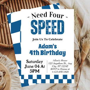 Need Four Speed Boy 4. Geburtstagsfeier  Einladung