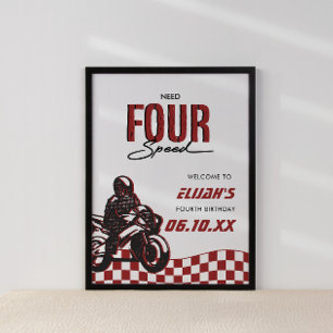 Need Four Speed Boys Viertes Dirt Bike Geburtstag Poster