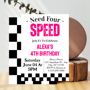 Need Four Speed Girl 4. Geburtstagsfeier  Einladung