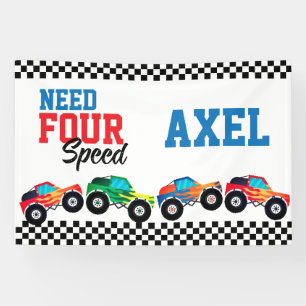 Need Four Speed Monster Truck Race 4. Geburtstagsb Banner