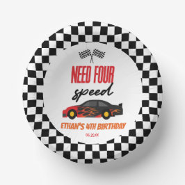 Need Four Speed Red Race Car 4. Geburtstag Party Pappteller