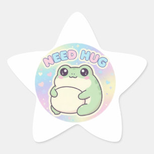 Need Hug Frosch Aufkleber Süßer Selbstumarmungsfro